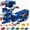Blue, variant on Lenbar Transforming Carrier Truck, 3-Level Parking Garage for Kids with 6 Cars, Spiral Race Track, One-Button Launcher, Truck Gift for Kids Ages 3+