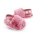 thumbnail image 5 of Infant Baby Girls Anti-slip Sandals Toddler Faux Fur Tie-dye Slippers House Shoes, 5 of 8