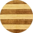 thumbnail image 1 of Ahgly Tapis Rond Abstrait Sedona Brun Lavable en Machine, 3 Pieds Rond, 1 of 7