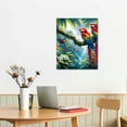 thumbnail image 3 of Leisuo 16x20 in / 12x16 in Decorative Painting Parrots Sea Beach Hawaiian Palm Tree Banana Leaf Flowers Modern Hawaiian Summer Tropical Island Leaves with Hibiscus Flowers Print On Canvas 16x20 in, 3 of 5