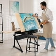 thumbnail image 4 of LEMY Drafting Table with Stool, Height Adjustable Tilting Tabletop Art Desk with Storage Drawer, Artist Sketching Work Station for Drawing, Writing, Home Office, 4 of 4