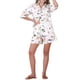 thumbnail image 2 of CONJUNTOS DE VACACIONES CASUALES IMPRESOS DE CAMISA DE BOTONES Y PANTALONES CORTOS PARA MUJERES DE VERANO INSPIRE CHIC M Blanco, 2 of 6