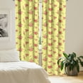 thumbnail image 2 of Ambesonne Rose Curtains, Old Fashioned Feminine, Pair of 28"x63", Yellow Coral Green, 2 of 5
