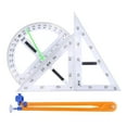 thumbnail image 3 of Math Geometry Ruler Teaching Aids Learning Tool Schooling Stationery for Drawing School Engineering Office Students 4pcs Ruler Compass, 3 of 8