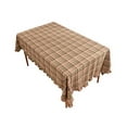 thumbnail image 3 of Fennco Styles Plaid Ruffled Border Cotton Woven Tablecloth 56" W x 71" L - Khaki Tartan Table Cover for Banquets, Holiday, Special Events, Home, Dining Room Décor and Everyday Use, 3 of 3