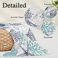 thumbnail image 6 of Teal Blue Coastal Standard Size Pillow Cover,Pillowcase Protectors with Zipper,Breathable Decorative Throw Pillow Case Cover,Sea Turtle Nautical Coral Summer Beach Pillow Shams for Couch 20x26Inch, 6 of 8
