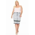 thumbnail image 2 of Be-Girl Women Plus Size Moto Style with Ribbed Panels Knee-Length Denim Skirt-SG-78500, 2 of 5