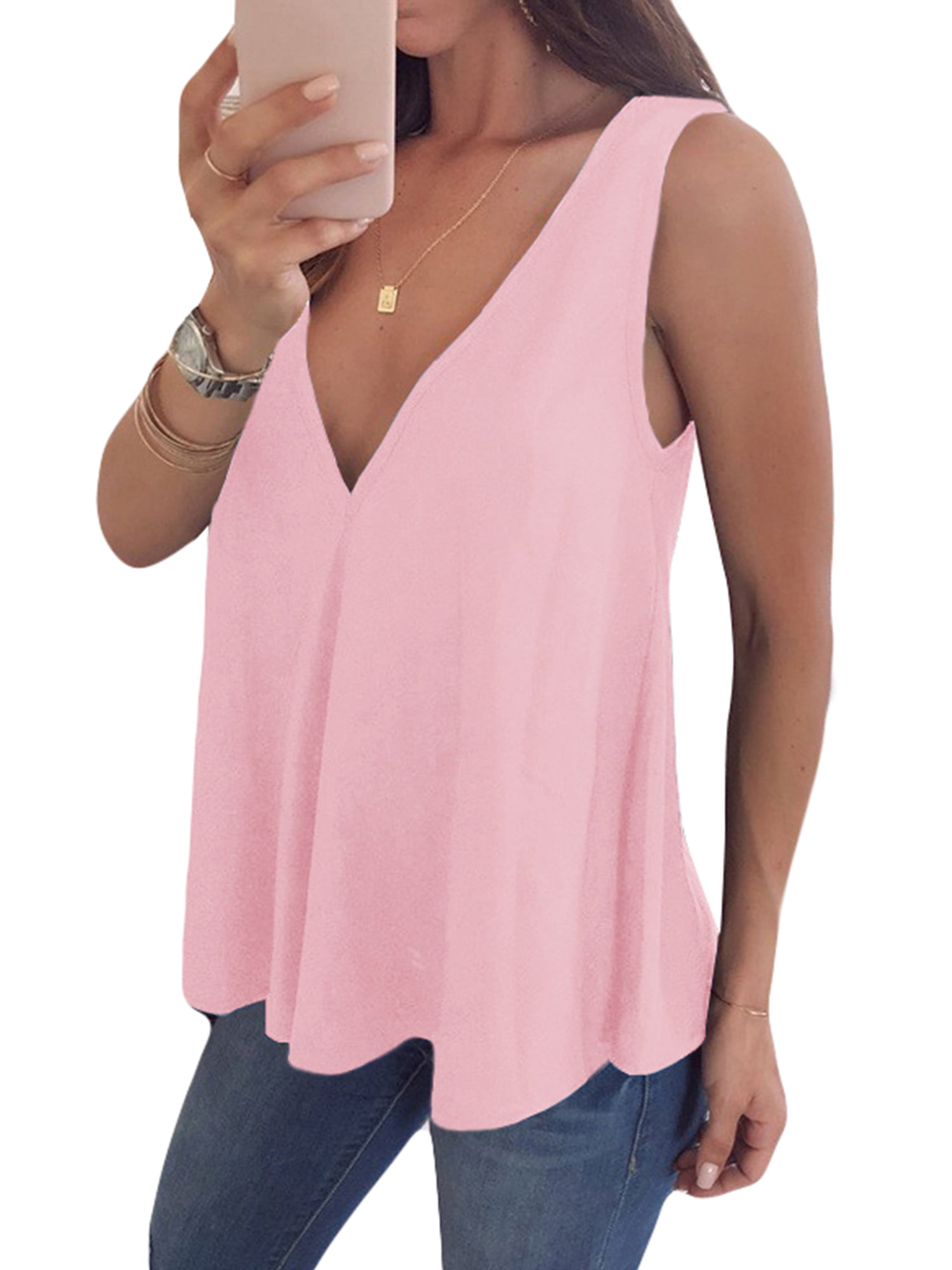 AlvaQ Women Summer Halter Chiffon Tank Tops Casual Sleeveless Shirts Blouses