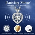 thumbnail image 6 of MomentWish Heart Necklace for Women, 1 Carat Moissanite Dance Pendent 925 Sterling Silver Gift for Anniversary Christmas Valentines, 6 of 9