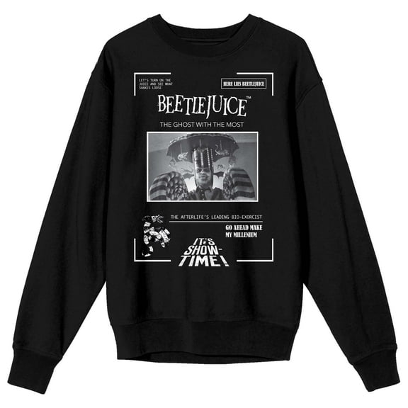 Beetlejuice Movie Poster With The Most Women's Black Long Sleeve Sweatshirt-XXL