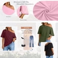 thumbnail image 3 of SUNBS 3 Pack T-Shirts for Women Short Sleeve Plus Size Womens Off The Shoulder Tops Casual Spring Fashion Clothes., 3 of 8