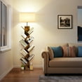 thumbnail image 7 of OUTONLIFE Floor Lamp with Shelf,Tree Bookcasewith Light, 9-Tier Floor Standing Bookcase for Living Room Bedroom, Office, Brown, 7 of 7
