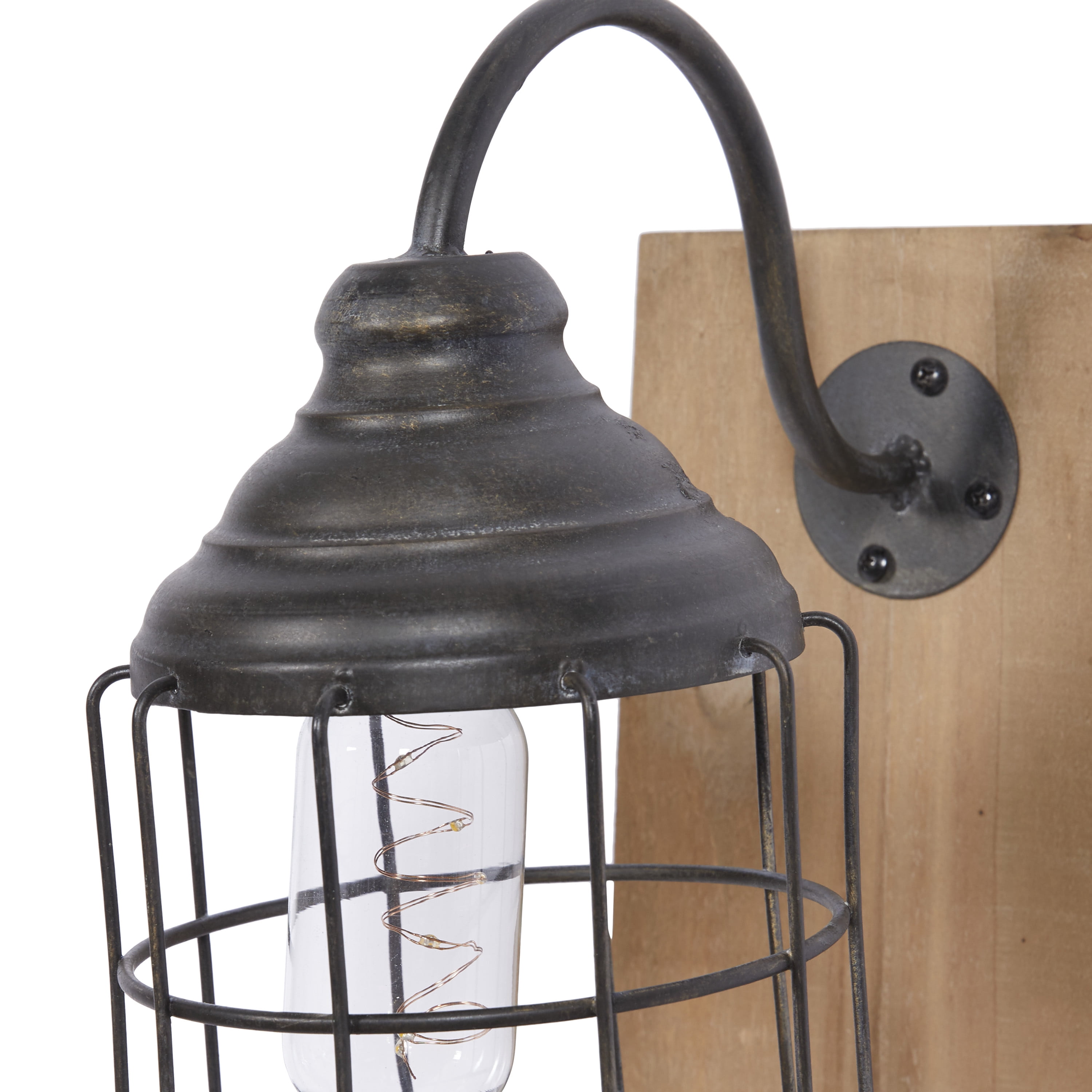 DecMode 6.25"W, 15"H Metal Industrial Candle Wall Sconce, Black, 1 - Piece