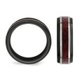 thumbnail image 4 of Mens Black Titanium 8mm Red Carbon Fiber Band Ring, 4 of 4