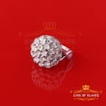 thumbnail image 3 of King of Bling's 0.10CT Real Diamond 925 Sterling White Silver Womens Floral Ring Size 6.75, 3 of 11