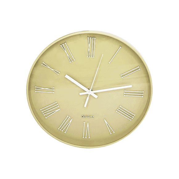 Reloj Análogo de Pared Plástico Clásico con Cuarzo amarillo