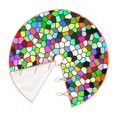 thumbnail image 2 of Daiia Colorful Tie Dye Stained Glass Drawing Merry Christmas Tree Skirt , Xmas Large Lace-up Tree Skirt, Santa Snowflakes Rustic Home Decorations New Year Party Farmhouse Decor-36", 2 of 7