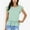 Green, variant on Women's Flutter Sleeve Round Neck Blouse With Gathered Waist- X Large, Blue