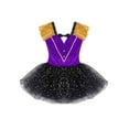 thumbnail image 3 of TiaoBug Kids Girls Ringmaster Circus Uniform Halloween Costume Tulle Tutu Dress with Feather Hat Purple 5, 3 of 7