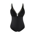 thumbnail image 5 of Ketyyh-chn99 Tankini Maillots de Bain pour Femmes Robe de Bain pour Femmes Contrôle du Ventre Maillot de Bain une Pièce Maillot de Bain Côtelé Col Rond Noir,L, 5 of 5