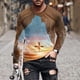 thumbnail image 1 of Amzcrzy - Sudadera Para Hombre, Informal, Cuello Redondo, Manga Larga, Camiseta Estampada, Blusa, Multicolor, 3Xl, 1 of 5