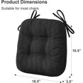 thumbnail image 6 of Chair Cushions for Dining Chairs 2 Pack, Tufted Memory Foam Kitchen Seat Cushions, Non-Slip Chair Pads with Ties, 16.5” x 16.5” x 3.5”-Set of 2（Charcoal）, 6 of 14