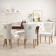 thumbnail image 3 of Vanity Art Button Tufted Velvet Upholstered Dining Chair with Wooden Legs | Contemporary Accent Chairs for Dining Room Living Room Comfortable Armless Leisure Padded Chairs, Set of 2, UC-10T, 3 of 11