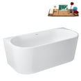 thumbnail image 3 of 63" Streamline G-11-106-BGL Soaking Glossy White Freestanding Tub and Tray With Internal Drain in Brushed Gold, 3 of 10