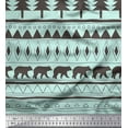 thumbnail image 1 of Soimoi Green Poly Georgette Fabric Tribal African Decor Fabric Printed Yard 42 Inch Wide, 1 of 3