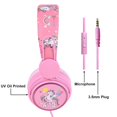 thumbnail image 4 of Auriculares para niños con diseño de unicornio con micrófono, color rosa, 4 of 5
