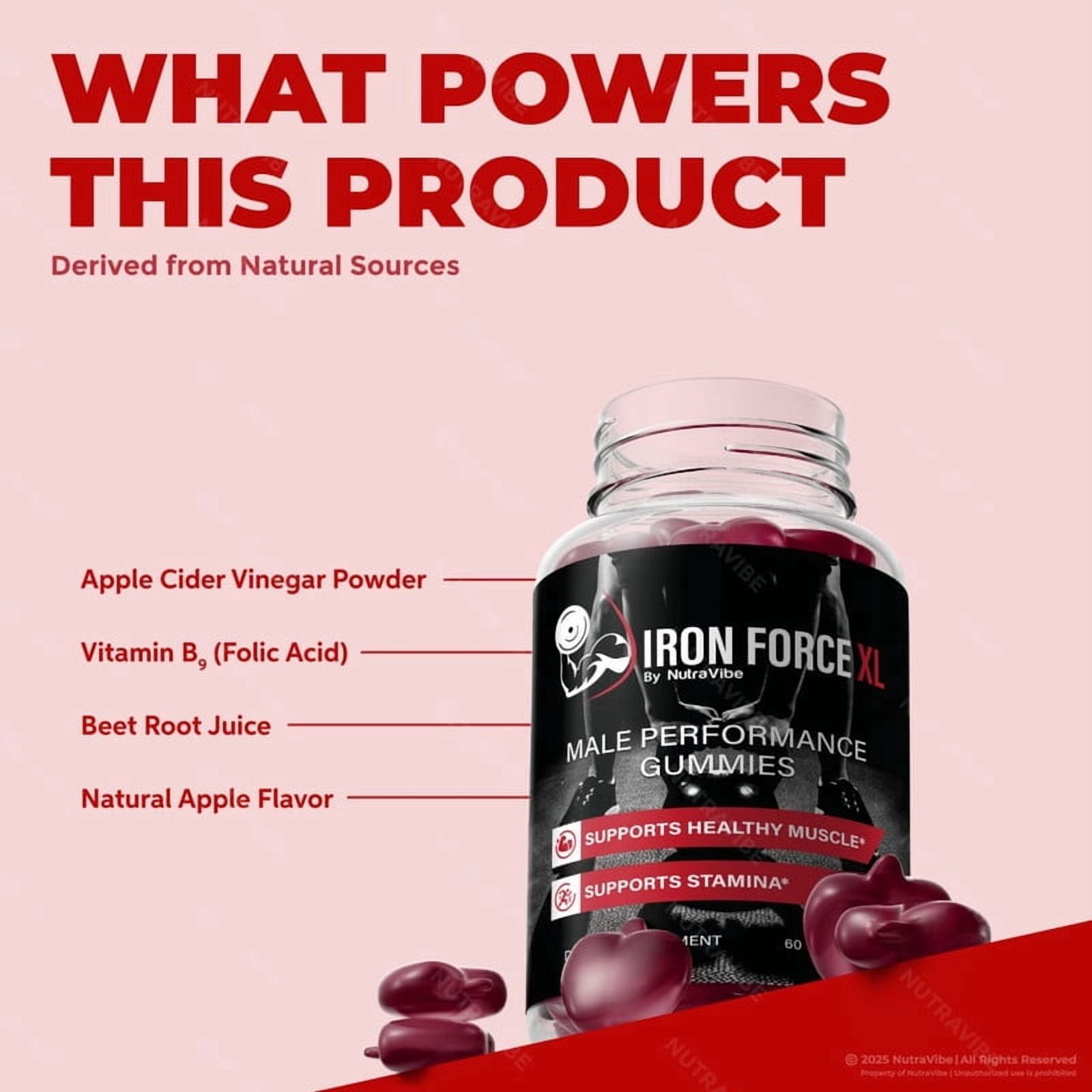 (2 Pack) Iron Force XL – Gummies with a Natural Daily Blend for Energy & Wellness | Great-Tasting, Easy-to-Chew Gummies (120 Gummies)