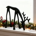 thumbnail image 4 of LmnLft European-style Imitation Metal Deer Statuer,Black Finish European-Style Modern Decorative, Christmas Tabletop Ornaments for Mantel Fireplace Living Room Bedroom Home Decor (Looks Down), 4 of 7