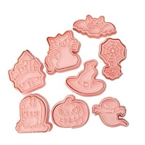 OAVQHLG3B 8Pcs Halloween Silicone Baking Mold Pumpkin Bat Skull Ghost Shape Silicone Cake Mold for Chocolate Cupcakes Candy Cookies Soap Gummy Halloween Kitchen Baking Tools