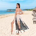 thumbnail image 6 of FORMRS Womens Long Sarong Beach Wrap Semi-Sheer Bikini Skirt Bathing Swimsuit Cover Up, Beige Christmas Trees, 6 of 7