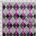 thumbnail image 4 of oneOone Cotton Poplin Fuschia Pink Fabric Argyle Fabric For Sewing Printed Craft Fabric By The Yard 42 Inch Wide, 4 of 4