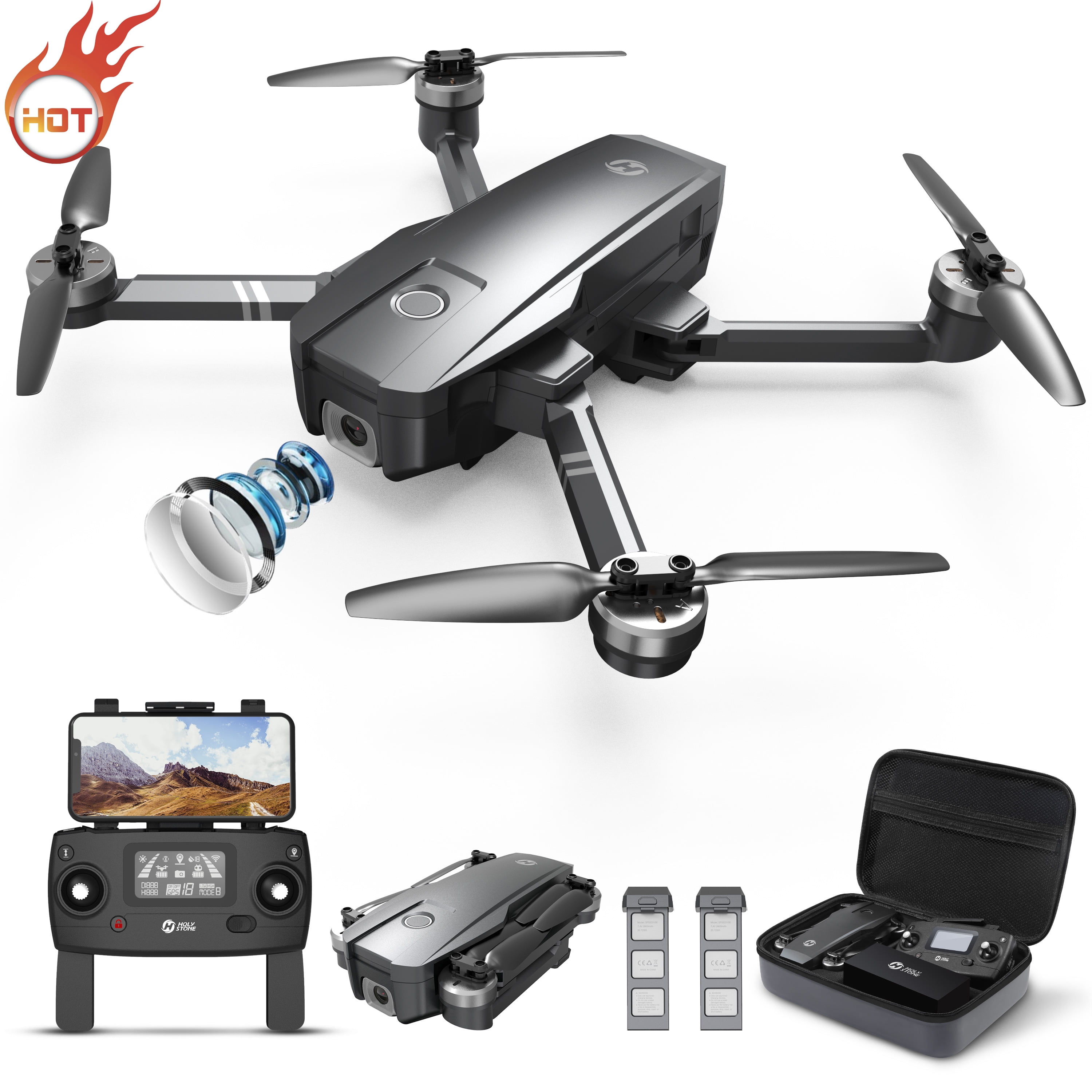 Holy Stone HS720 GPS Drone Foldable FPV with 4K Camera for Adults 