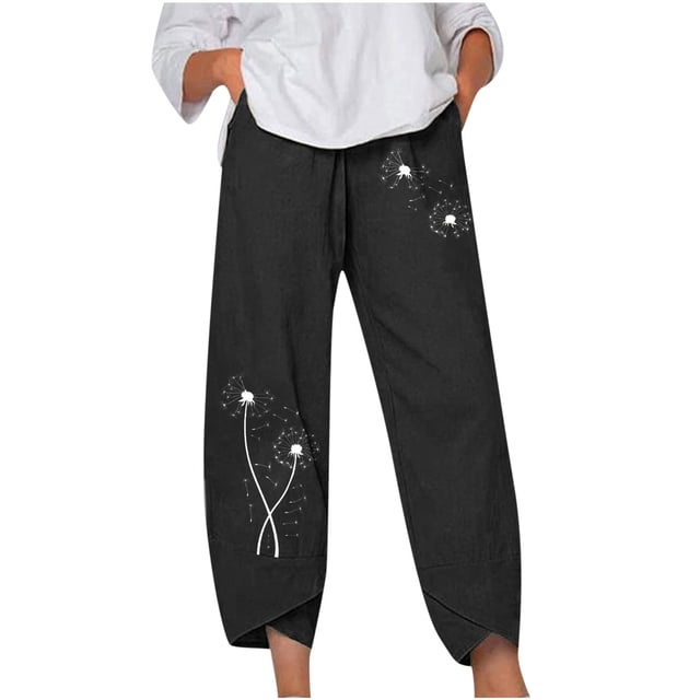 Birdeem Mode Femme Été Décontracté Ample Poche Droite Pantalon Imprimé