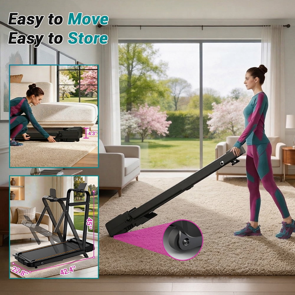CURSOR FITNESS Powerful 2.5HP Walking Pad with 13% Incline, 6.3MPH Treadmill for Home, Compact Design with LED Display, Supports 300LbS