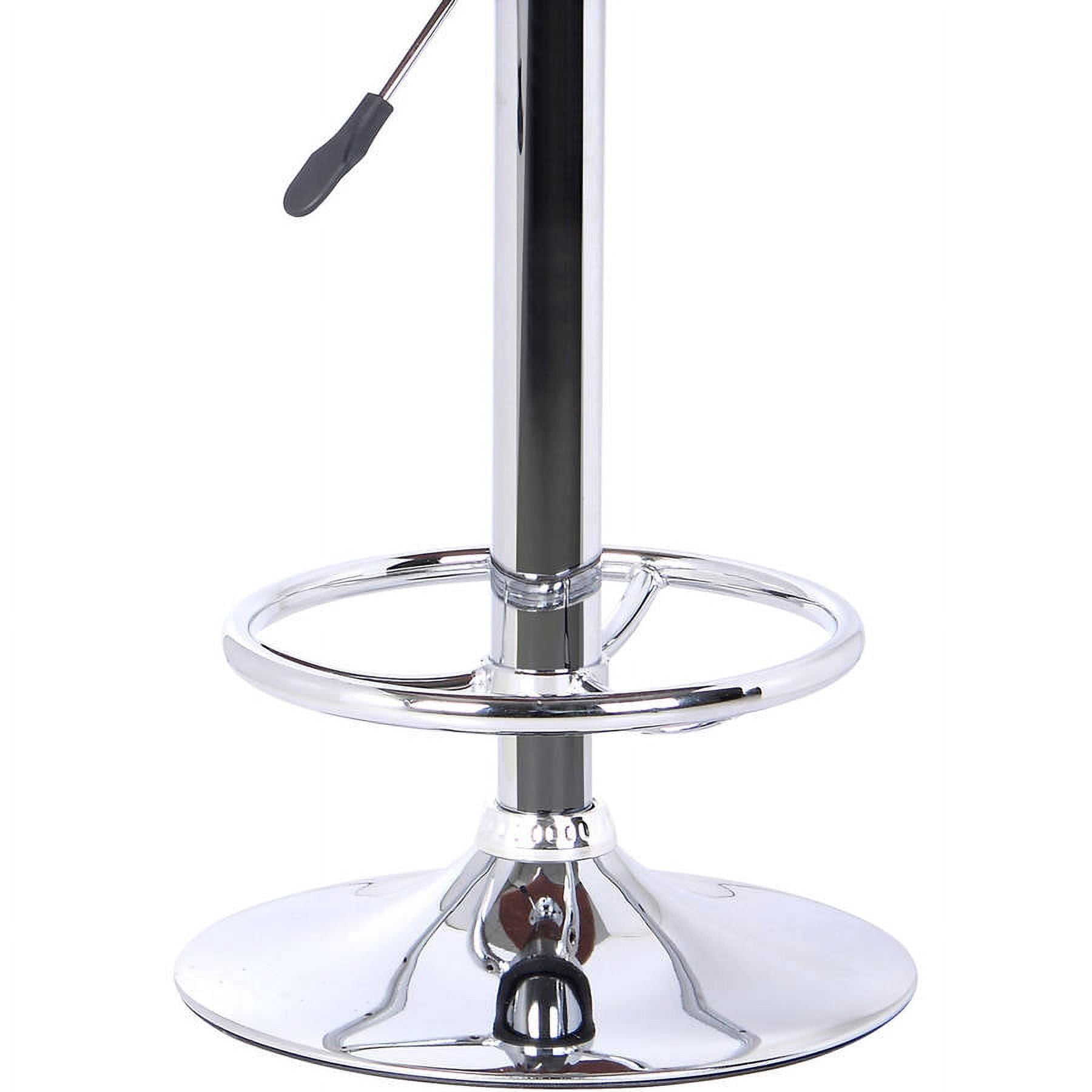 Armen Living Java Barstool, Chrome Finish with Walnut Wood and PU Upholstery