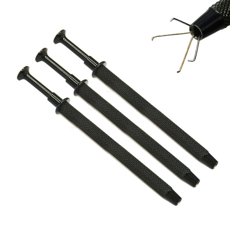 3 Pcs Black Coated Prong Holder Professional Diamond Holder Pick-up Tool  Stainless Steel 4 Prongs Diamond Claw Tweezers Parts Beads Diamond Gems  Prong Catcher Grabber Jewelry Making Jeweler Tool 