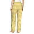 thumbnail image 3 of Balery Yellow Gingham print Women's Pajama Pants,Ultra Lightweight Pjs,Lounge Pant-Small, 3 of 9
