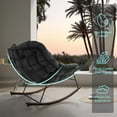 thumbnail image 5 of Egg-Shaped Rocking Chair Indoor &Outdoor, E-Coated Papasan Rocking Chair with Cushion, Super Comfortable Leisure Chair for Living Romm, Patio, Porch, Garden, Backyard, Grey, 5 of 10