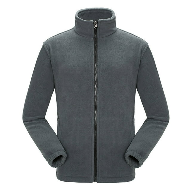 LSLJS Veste Chaude en Molleton Double Face pour Femmes avec Doublure Intérieure Épaisse pour Extérieur (Gris Foncé, L)
