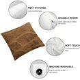 thumbnail image 4 of Nawypu Brown Leather Print Throw Pillow Cover, Western Southwestern Decorative Faux Cowhide Cowskin Cushion Case, Rustic Farmhouse Soft Pillowcase(Not Real Cowhide Not Faux Fur),Set of 2, 4 of 6