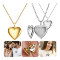 thumbnail image 2 of 2pzs Collar Dije Corazón Para Parejas Fotos Acero Inoxidable, Belug plateado y dorado, 2 of 3