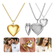 thumbnail image 2 of 2pzs Collar Dije Corazón Para Parejas Fotos Acero Inoxidable, Belug plateado y dorado, 2 of 3