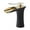 Black short, variant on Chrome White Basin Faucet, Deck Mounted Waterfall Bathroom Vessel Sink Mixer Tap, Single Handle Hot Cold Water Tap ,Easy to Install