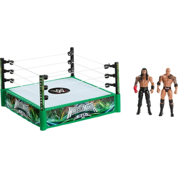 Mattel WWE Bloodline Rules Playset with Ring And 2 6-inch Action Figures THE ROCK & ROMAN REIGNS