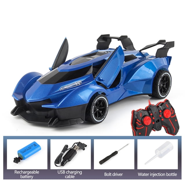 Coche de Control remoto con pulverizador, luz de doble puerta, coche de escalada, coche de Control remoto eléctrico, coche de juguete para niño Wmkox8yii shdjk6300