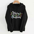 thumbnail image 2 of Enjoytime Womens Oversized Sweatshirt Merry Christmas Letter Printed Long Sleeve Pullover Tops Loose Casual Casual Fashion Hoodie Black M, 2 of 6